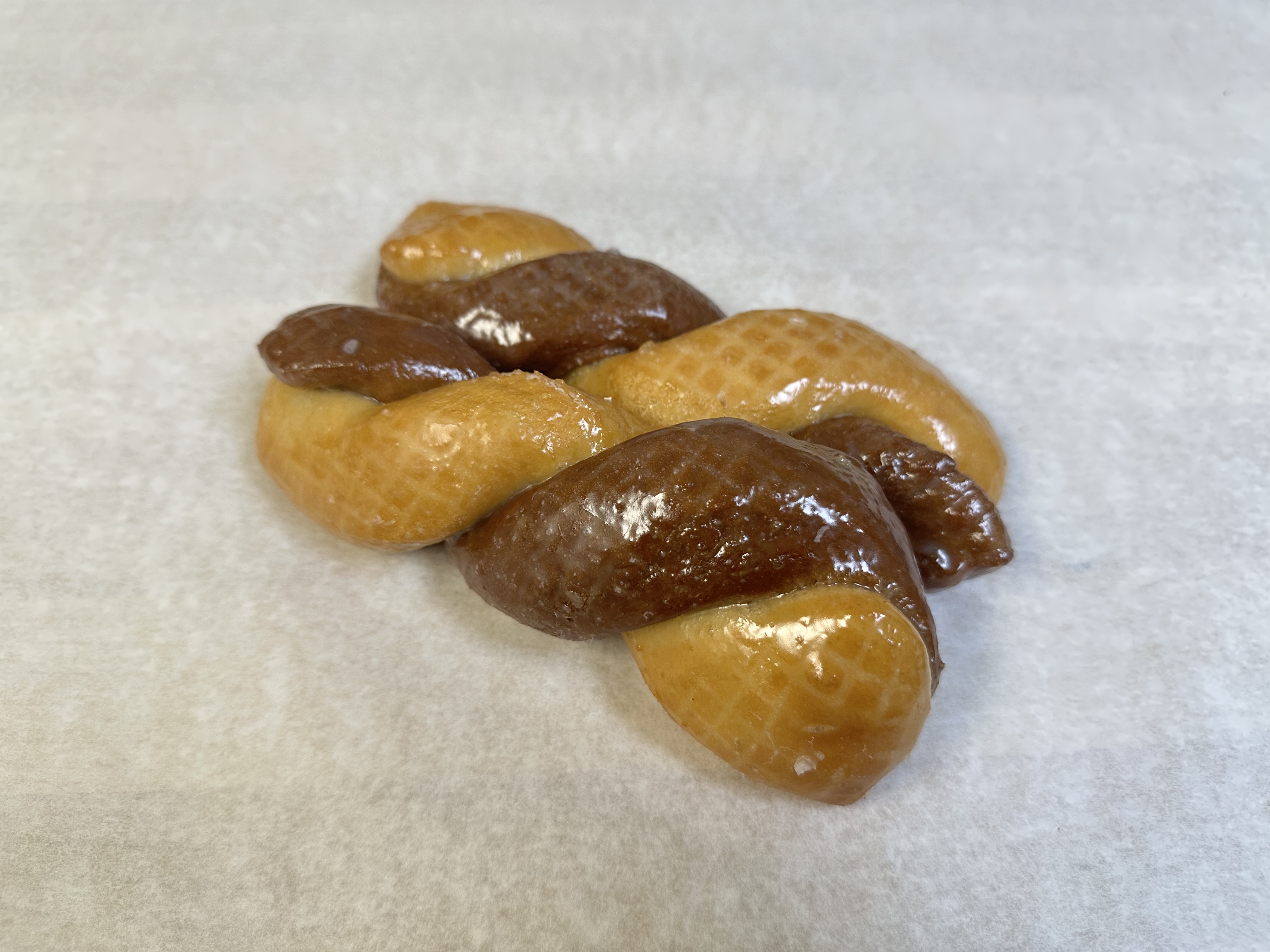 Tiger tail twist donuts with stripes